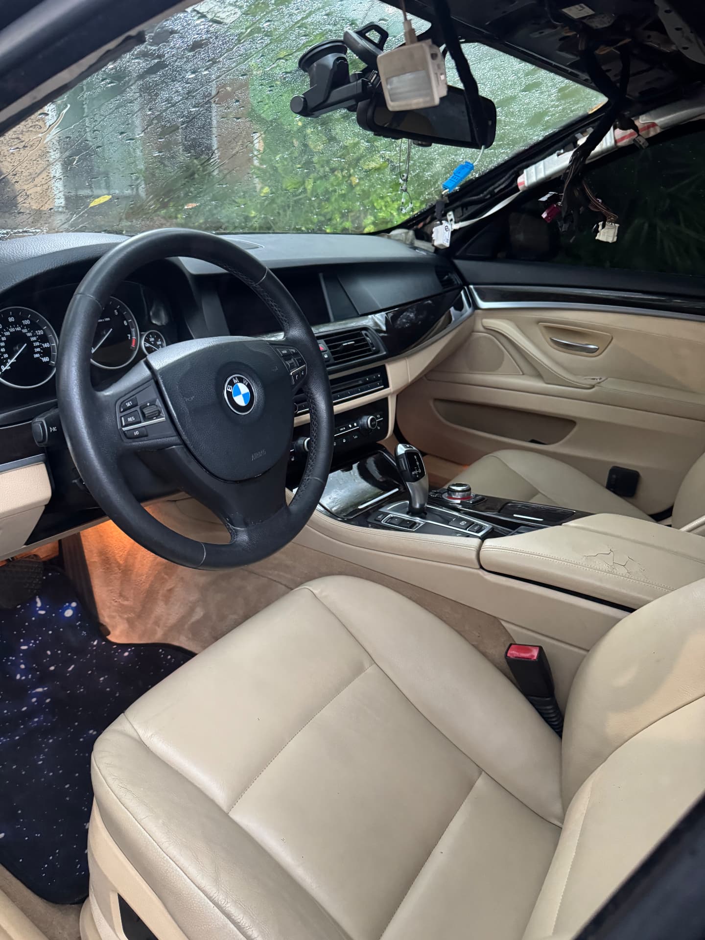 BMW interior with beige leather after detail